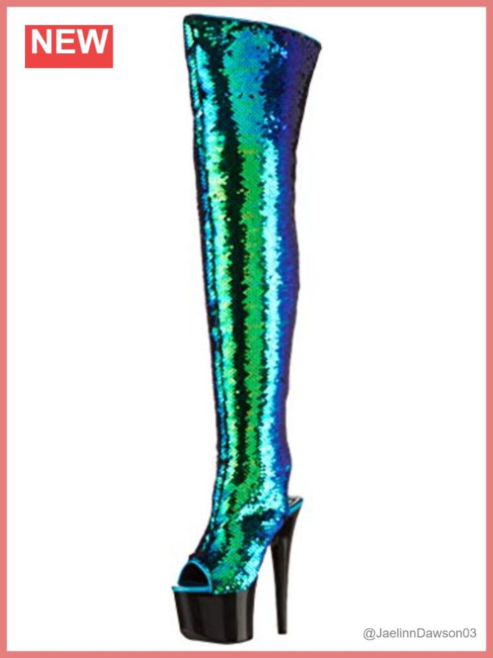 Over the Knee Sequin Platform Stiletto Boots for Dress